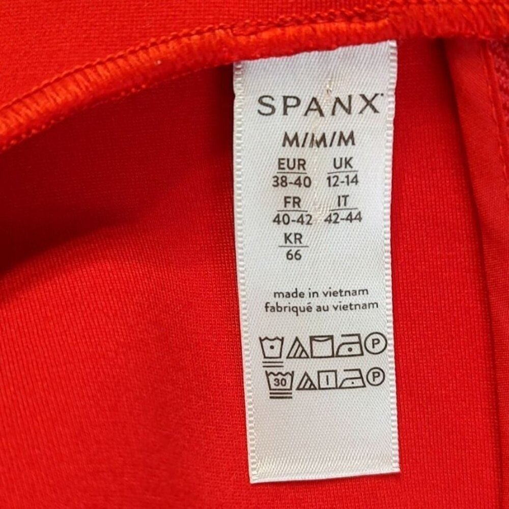 Spanx The Perfect Sheath Dress M Red Sleeveless Ponte Knit Slimming 20380R - Picture 10 of 11